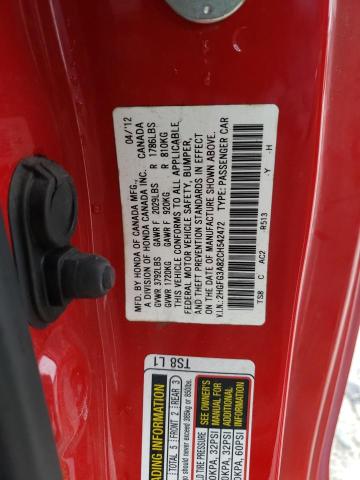 Photo 10 from auction – 2012 HONDA CIVIC EX with VIN 2HGFG3A82CH542472