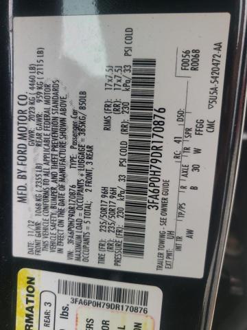 Photo 10 from auction – 2013 FORD FUSION SE with VIN 3FA6P0H79DR170876