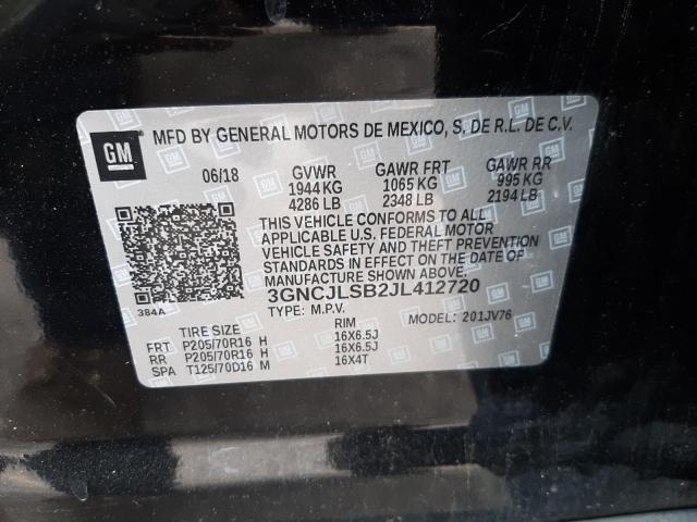 Photo 10 from auction – 2018 CHEVROLET TRAX 1LT with VIN 3GNCJLSB2JL412720