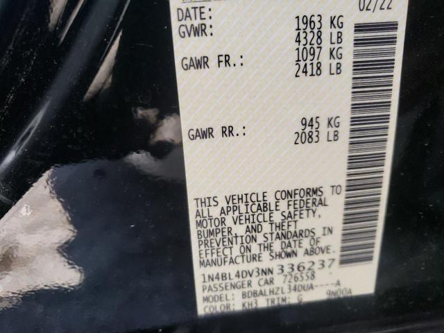 Photo 10 from auction – 2022 NISSAN ALTIMA SV with VIN 1N4BL4DV3NN336237