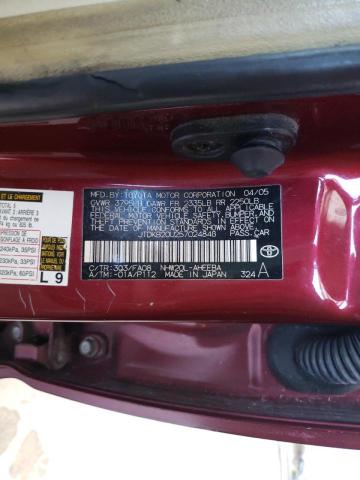 Photo 10 from auction – 2005 TOYOTA PRIUS with VIN JTDKB20U257024848