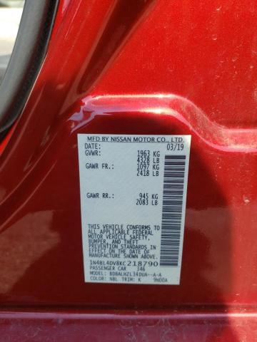 Photo 10 from auction – 2019 NISSAN ALTIMA SV with VIN 1N4BL4DV8KC218790