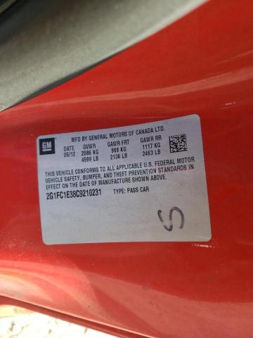 Photo 10 from auction – 2012 CHEVROLET CAMARO LT with VIN 2G1FC1E38C9210231