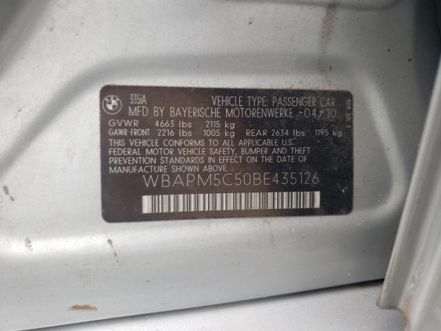 Photo 10 from auction – 2011 BMW 335 I with VIN WBAPM5C50BE435126
