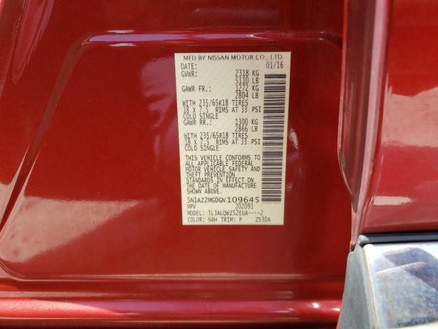 Photo 10 from auction – 2016 NISSAN MURANO S with VIN 5N1AZ2MG0GN109645