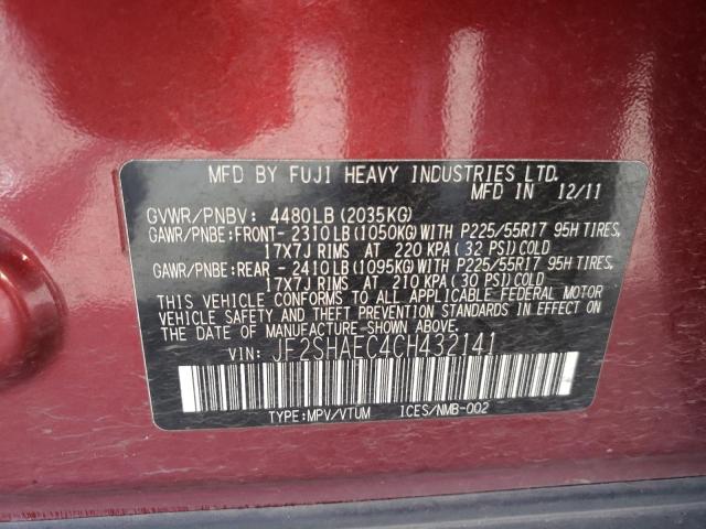 Photo 10 from auction – 2012 SUBARU FORESTER L with VIN JF2SHAEC4CH432141
