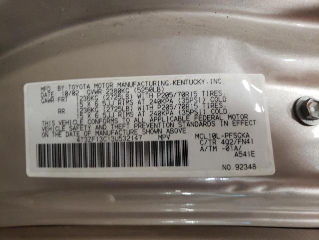 Photo 10 from auction – 2003 TOYOTA SIENNA LE with VIN 4T3ZF13C13U532147