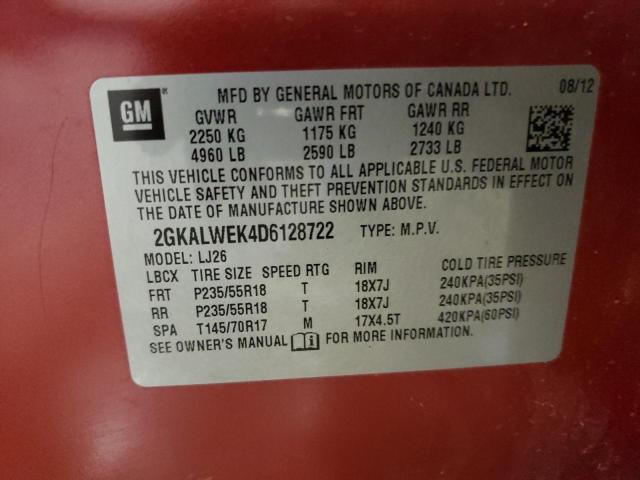 Photo 10 from auction – 2013 GMC TERRAIN SL with VIN 2GKALWEK4D6128722