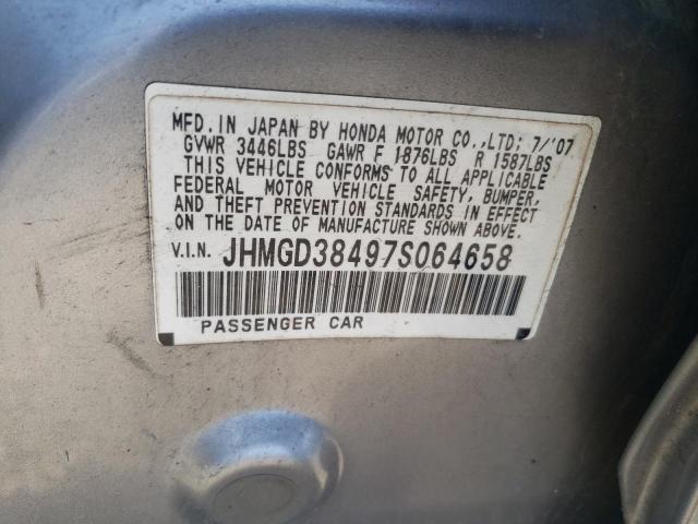 Photo 10 from auction – 2007 HONDA FIT with VIN JHMGD38497S064658