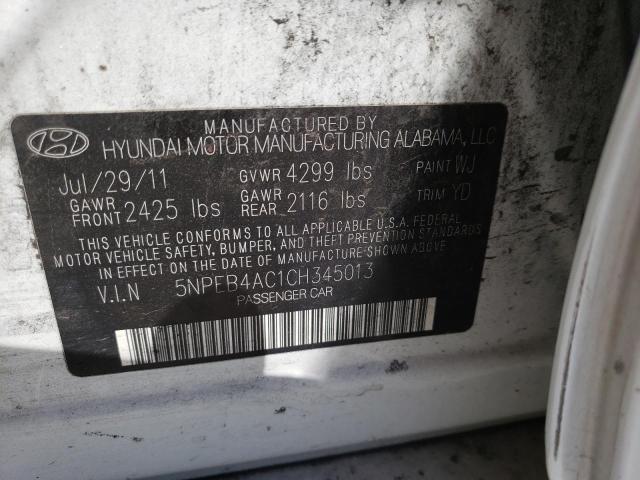 Photo 10 from auction – 2012 HYUNDAI SONATA GLS with VIN 5NPEB4AC1CH345013