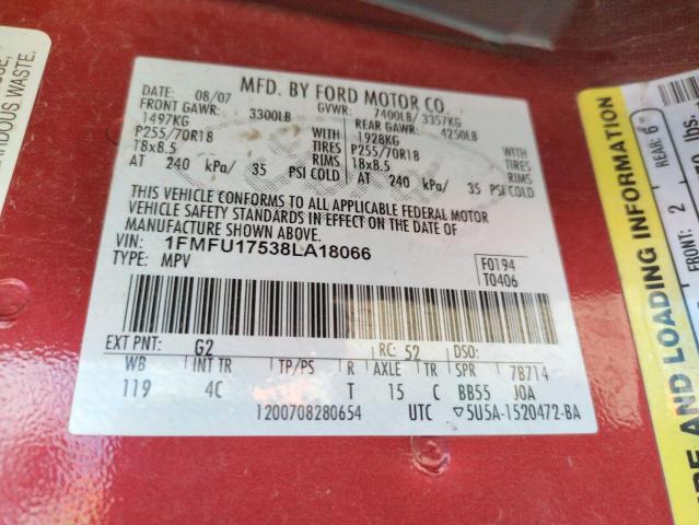 Photo 10 from auction – 2008 FORD EXPEDITION with VIN 1FMFU17538LA18066