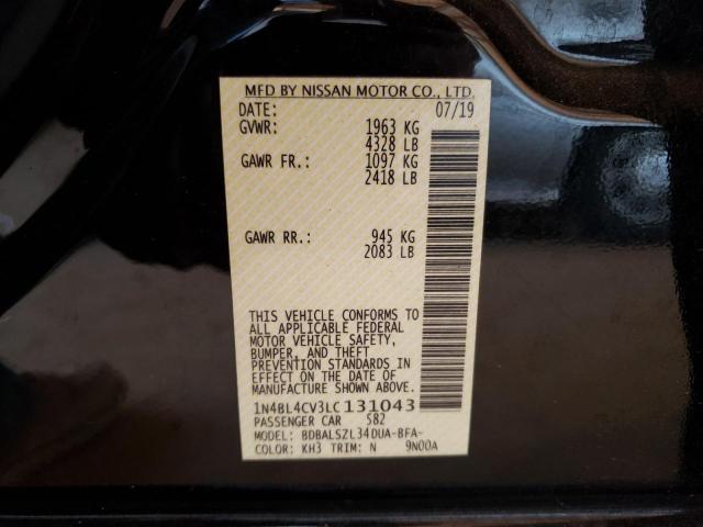 Photo 10 from auction – 2020 NISSAN ALTIMA SR with VIN 1N4BL4CV3LC131043