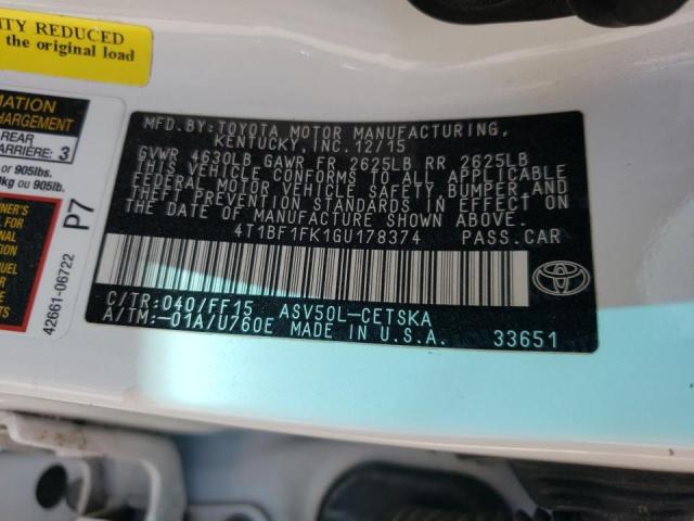 Photo 10 from auction – 2016 TOYOTA CAMRY LE with VIN 4T1BF1FK1GU178374
