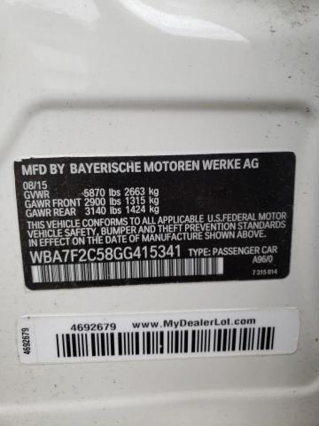 Photo 10 from auction – 2016 BMW 750 XI with VIN WBA7F2C58GG415341