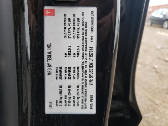 Photo 10 from auction – 2018 TESLA MODEL 3 with VIN 5YJ3E1EA1JF157044