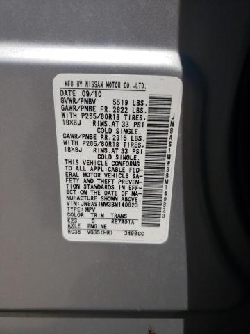 Photo 10 from auction – 2011 INFINITI FX35 with VIN JN8AS1MW3BM140823