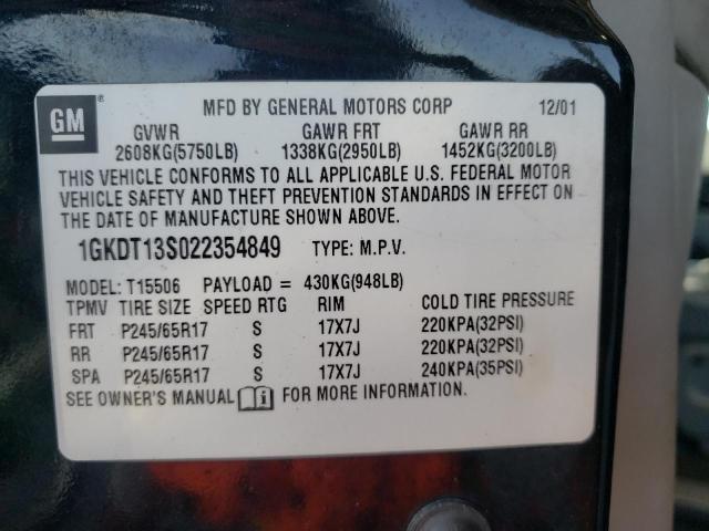 Photo 10 from auction – 2002 GMC ENVOY with VIN 1GKDT13S022354849