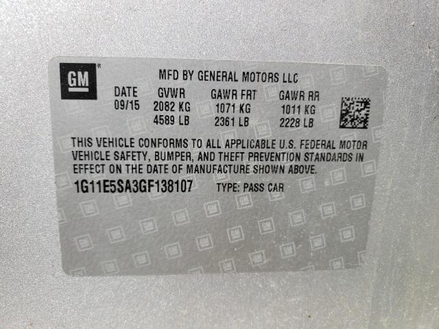 Photo 10 from auction – 2016 CHEVROLET MALIBU LIM with VIN 1G11E5SA3GF138107