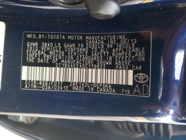 Foto 10 de la subasta – 2013 TOYOTA COROLLA BA con VIN 2T1BU4EE4DC119822