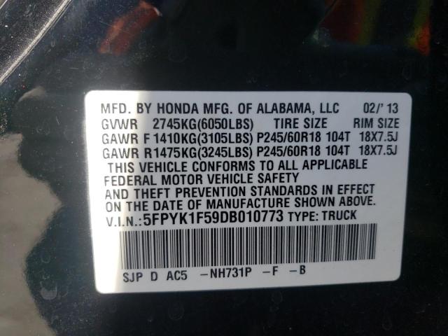 Photo 10 from auction – 2013 HONDA RIDGELINE with VIN 5FPYK1F59DB010773