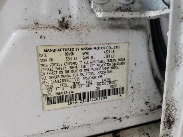 Photo 10 from auction – 2007 NISSAN ALTIMA 2.5 with VIN 1N4AL21E87C107295