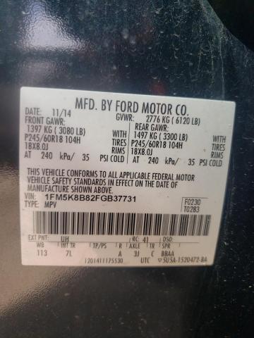 Photo 10 from auction – 2015 FORD EXPLORER with VIN 1FM5K8B82FGB37731