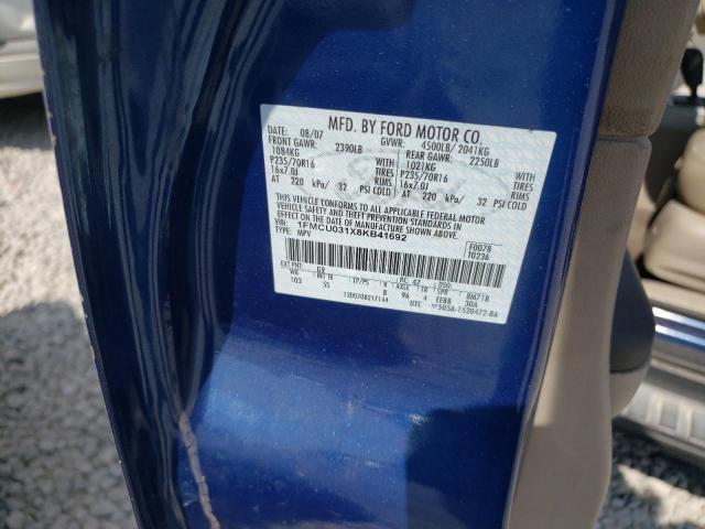 Photo 10 from auction – 2008 FORD ESCAPE XLT with VIN 1FMCU031X8KB41692