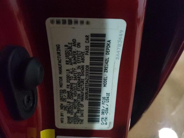 Photo 10 from auction – 2010 TOYOTA COROLLA BA with VIN 1NXBU4EE5AZ193308