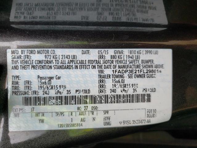 Photo 10 from auction – 2015 FORD FOCUS S with VIN 1FADP3E21FL298614