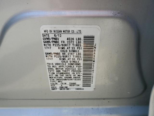 Photo 10 from auction – 2012 NISSAN ROGUE S with VIN JN8AS5MV5CW718280
