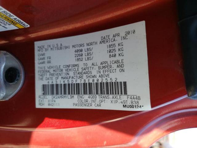 Photo 10 from auction – 2011 MITSUBISHI ECLIPSE GS with VIN 4A31K5DF7BE002552