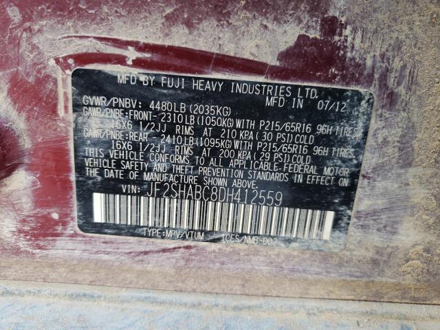 Photo 10 from auction – 2013 SUBARU FORESTER 2 with VIN JF2SHABC8DH412559