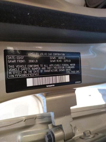 Photo 10 from auction – 2007 VOLVO S80 3.2 with VIN YV1AS982171037453