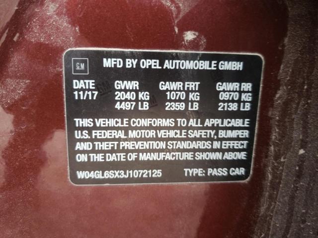 Photo 10 from auction – 2018 BUICK REGAL PREF with VIN W04GL6SX3J1072125