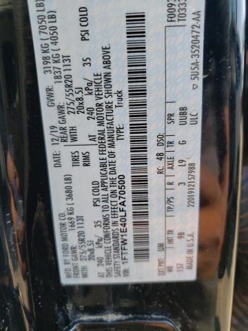 Photo 10 from auction – 2020 FORD F150 SUPER with VIN 1FTFW1E40LFA70500