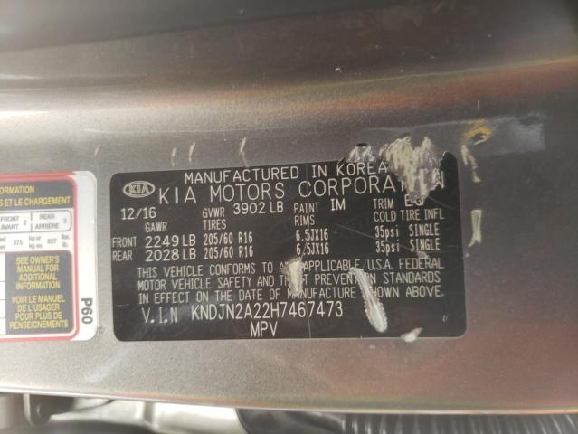 Photo 10 from auction – 2017 KIA SOUL with VIN KNDJN2A22H7467473