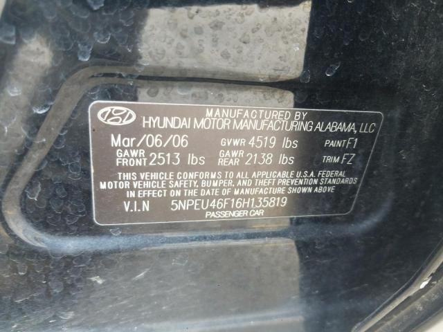 Photo 10 from auction – 2006 HYUNDAI SONATA GLS with VIN 5NPEU46F16H135819