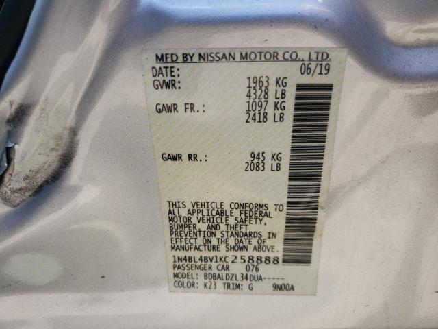 Photo 10 from auction – 2019 NISSAN ALTIMA S with VIN 1N4BL4BV1KC258888