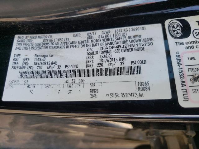 Photo 10 from auction – 2017 FORD FIESTA SE with VIN 3FADP4BJ2HM112730