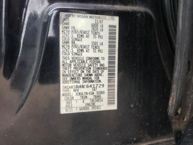 Photo 10 from auction – 2008 NISSAN PATHFINDER with VIN 5N1AR18U48C641729