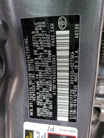 Photo 10 from auction – 2016 TOYOTA CAMRY LE with VIN 4T1BF1FK5GU223042