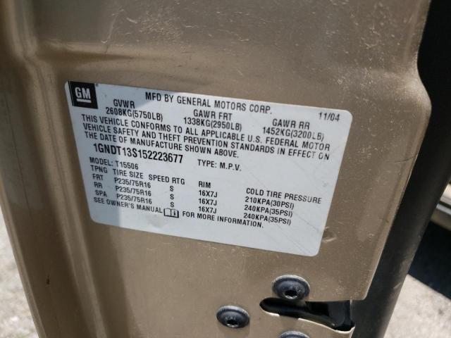 Photo 10 from auction – 2005 CHEVROLET TRAILBLAZE with VIN 1GNDT13S152223677