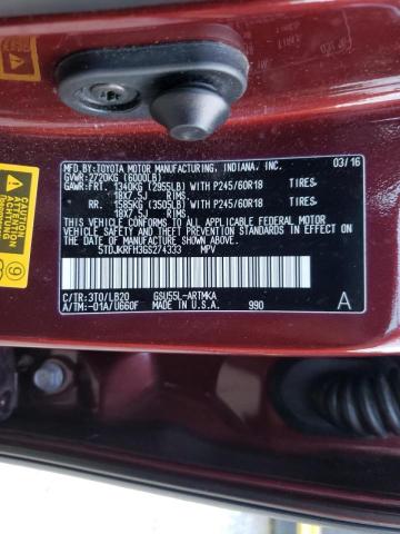 Photo 10 from auction – 2016 TOYOTA HIGHLANDER with VIN 5TDJKRFH3GS274333