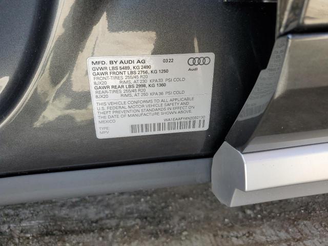Photo 10 from auction – 2022 AUDI Q5 PREMIUM with VIN WA1EAAFY4N2092130