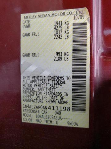 Photo 10 from auction – 2010 NISSAN ALTIMA BAS with VIN 1N4AL2AP0AN411198