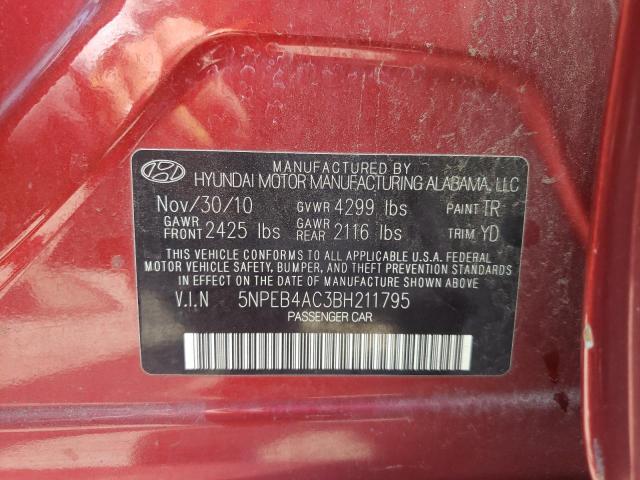 Photo 10 from auction – 2011 HYUNDAI SONATA GLS with VIN 5NPEB4AC3BH211795