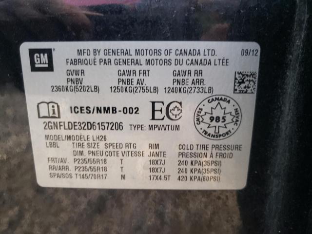 Photo 10 from auction – 2013 CHEVROLET EQUINOX LT with VIN 2GNFLDE32D6157206