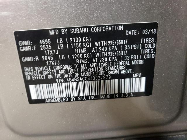 Photo 10 from auction – 2018 SUBARU OUTBACK 2. with VIN 4S4BSACC6J3327979