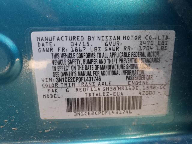 Photo 10 from auction – 2015 NISSAN VERSA NOTE with VIN 3N1CE2CP0FL431746