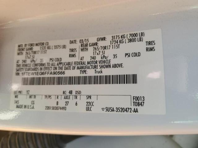 Photo 10 from auction – 2015 FORD F150 SUPER with VIN 1FTEW1EG6FFA90566